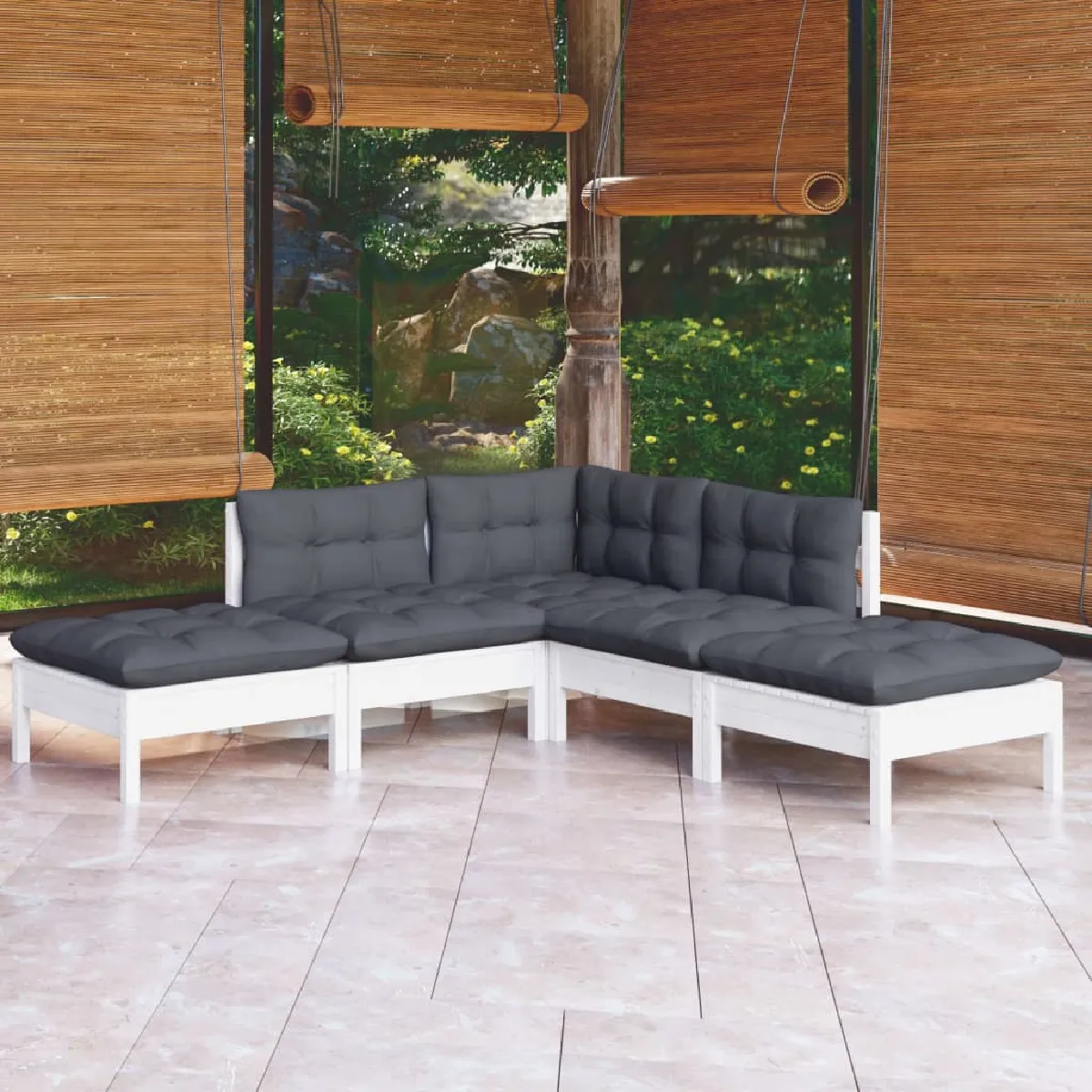 vidaXL Salon de jardin 5 pcs Bois de pin - vue 8