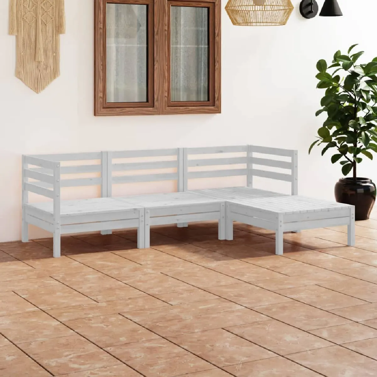 vidaXL Salon de jardin 4 pcs bois de pin - vue 8