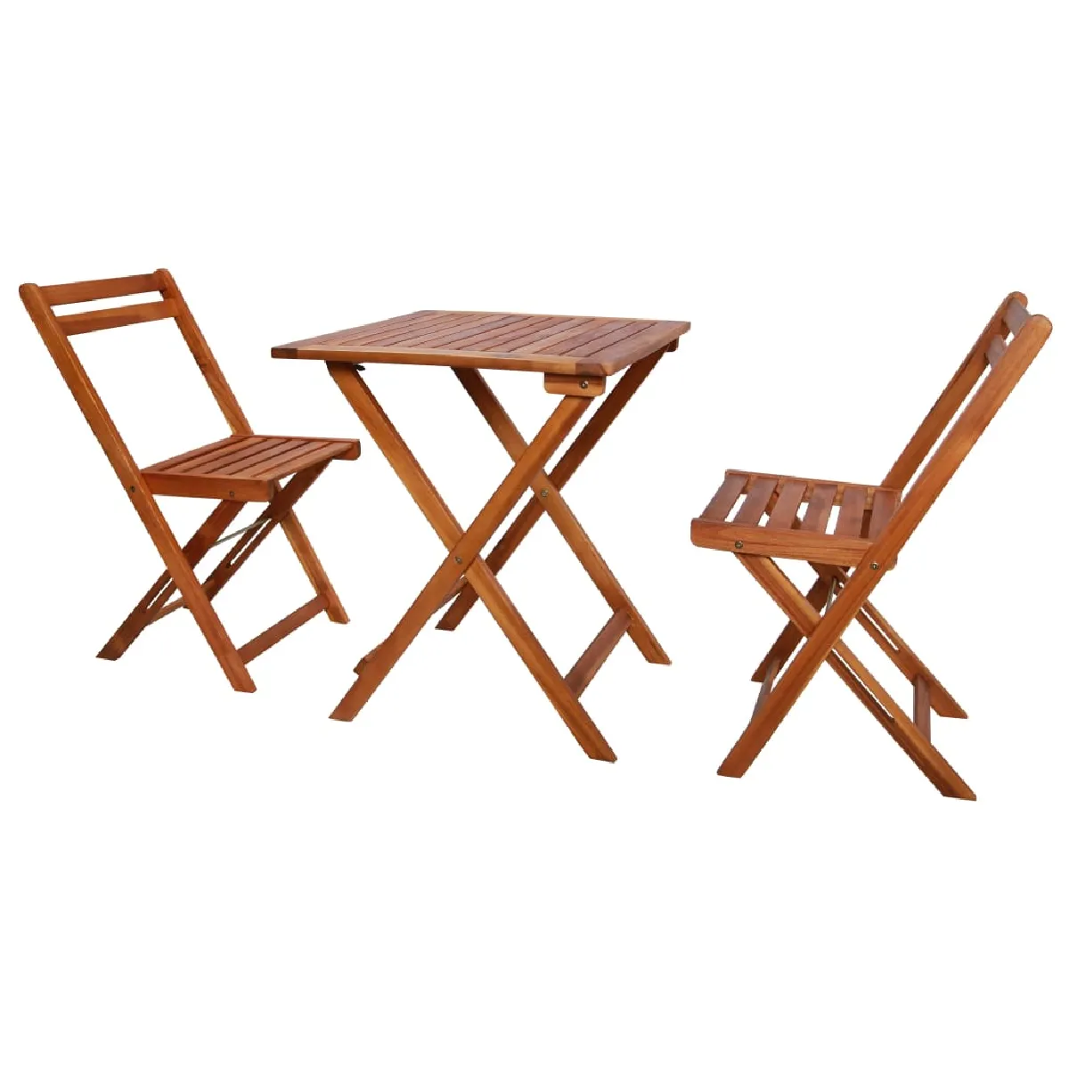 vidaXL Mobilier de bistro pliable 3 pcs Bois d'acacia solide - vue 2