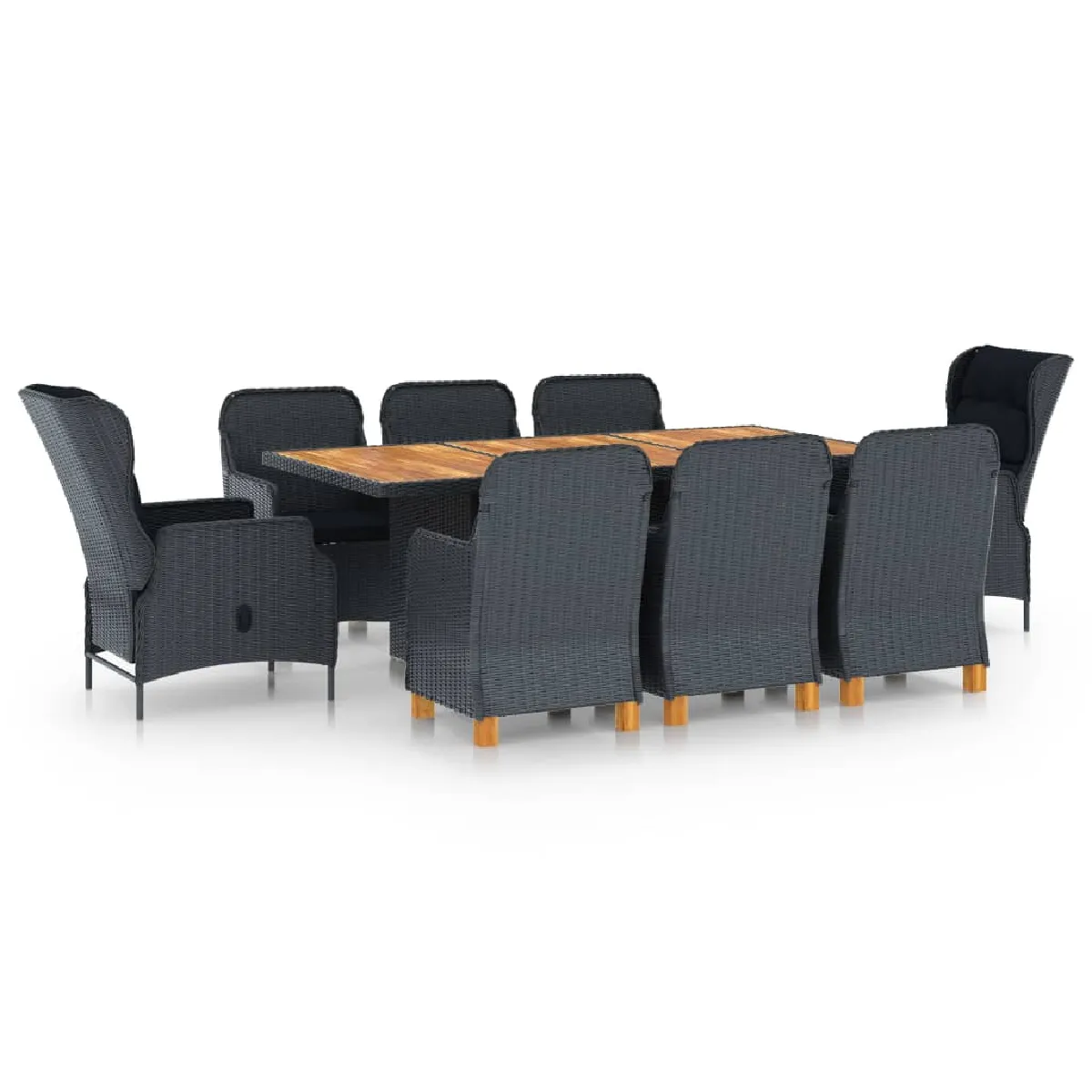 vidaXL Ensemble à manger jardin 9 pièces Résine tressée