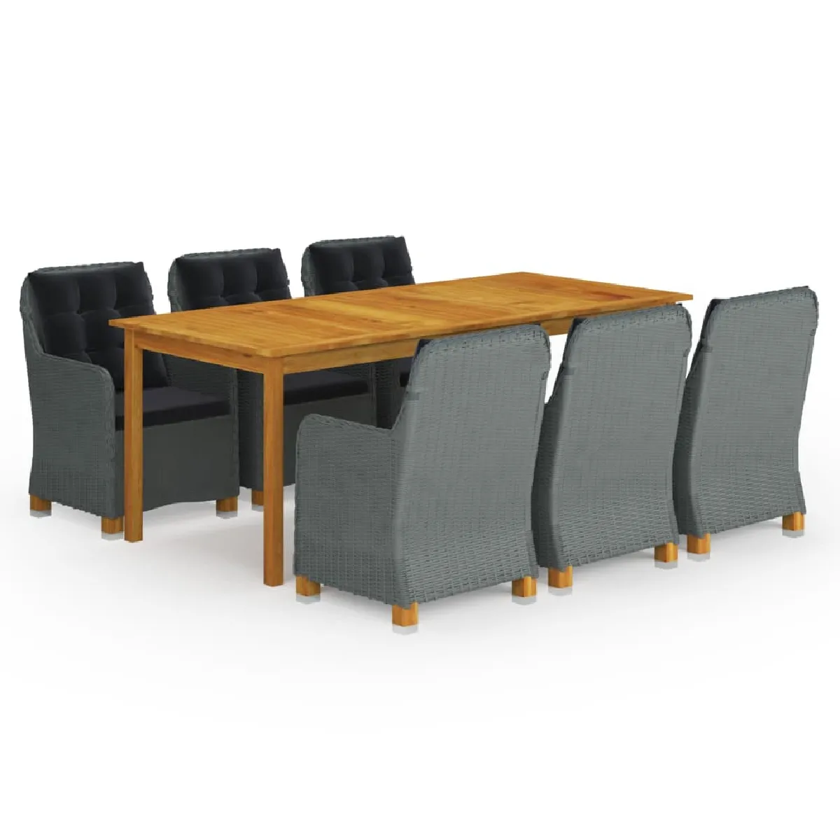 VIDAXL Ensemble à manger de jardin 9 pièces - vue 7