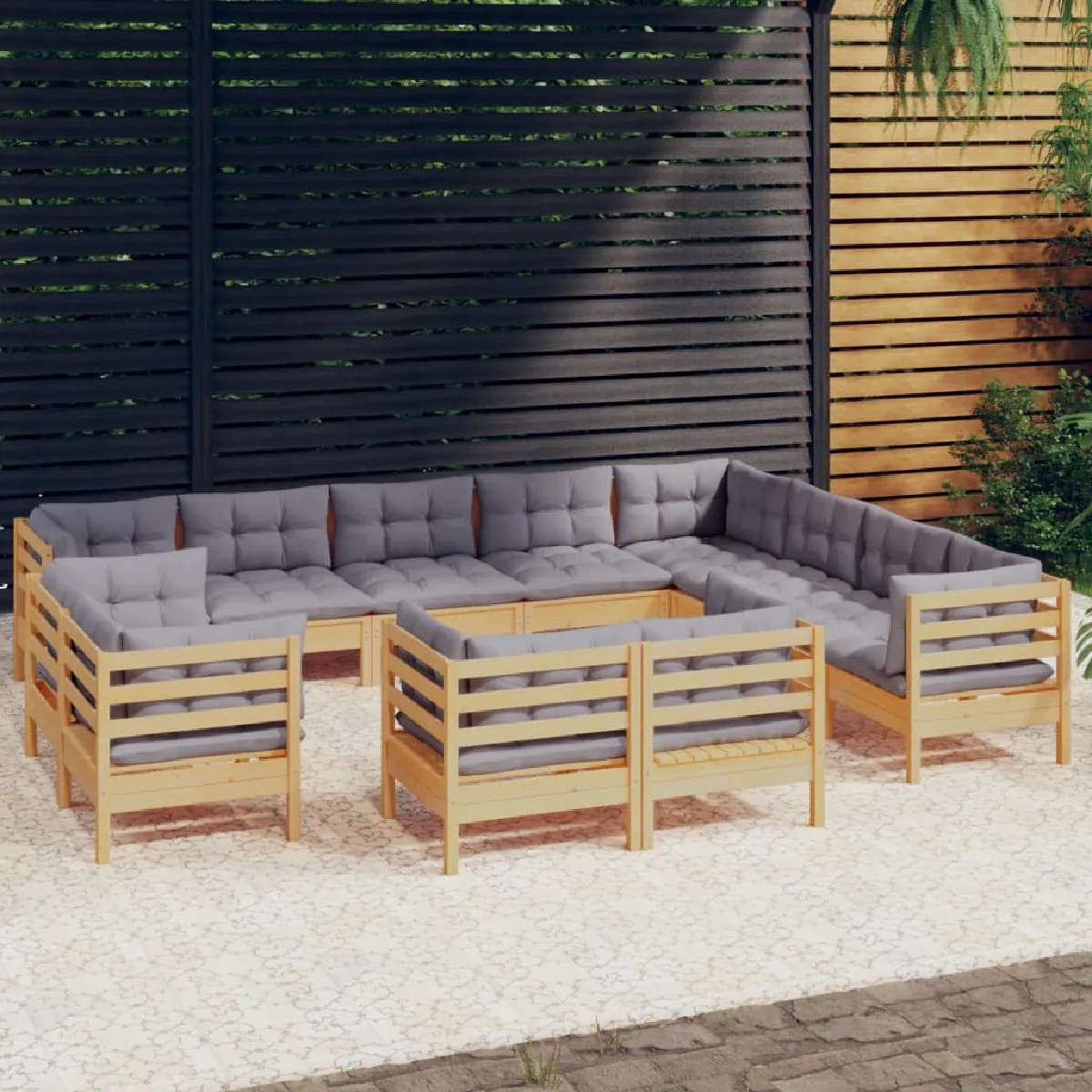 VIDAXL Salon de jardin 12 pcs avec coussins