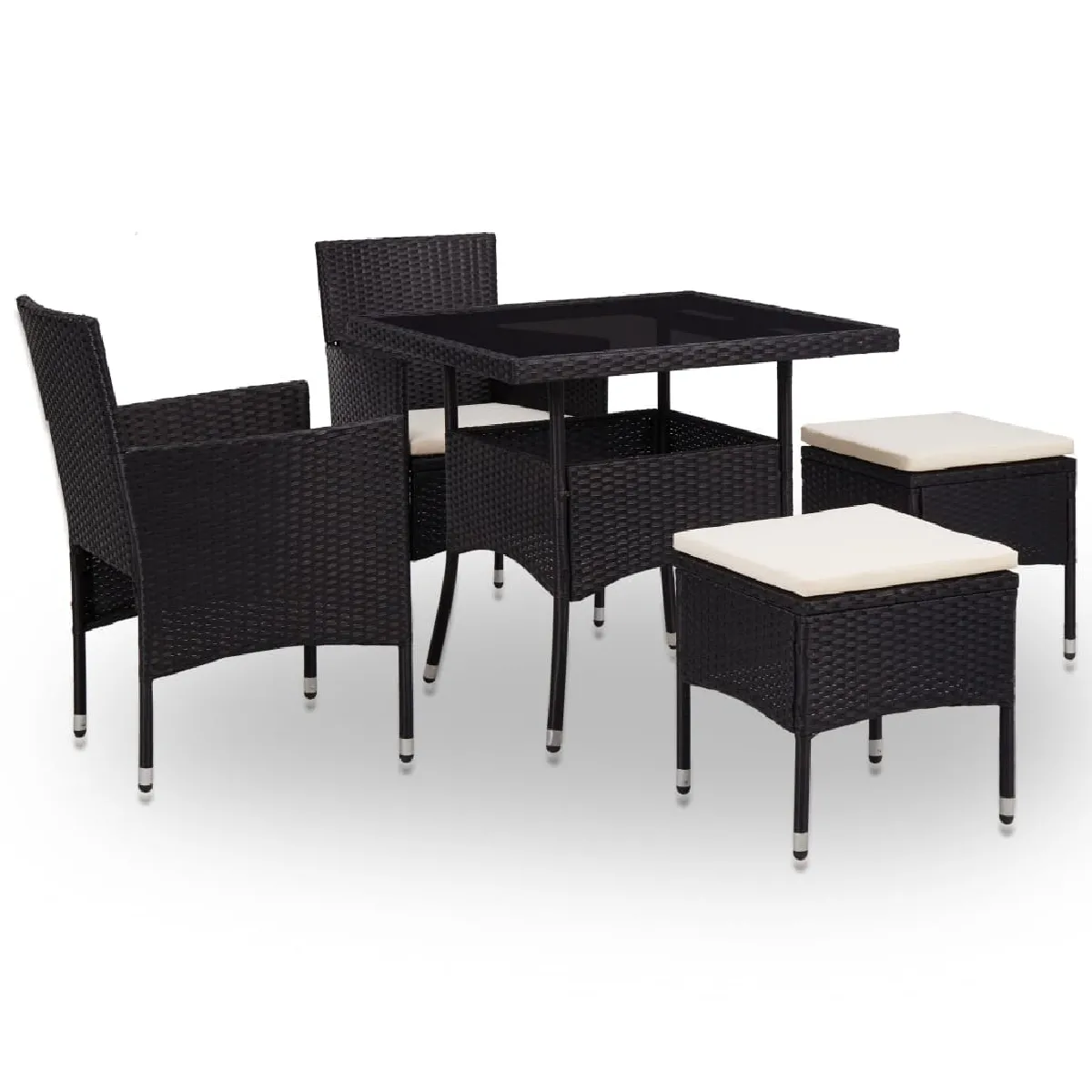 vidaXL Ensemble à manger d'extérieur 5 pcs Résine tressée - vue 6