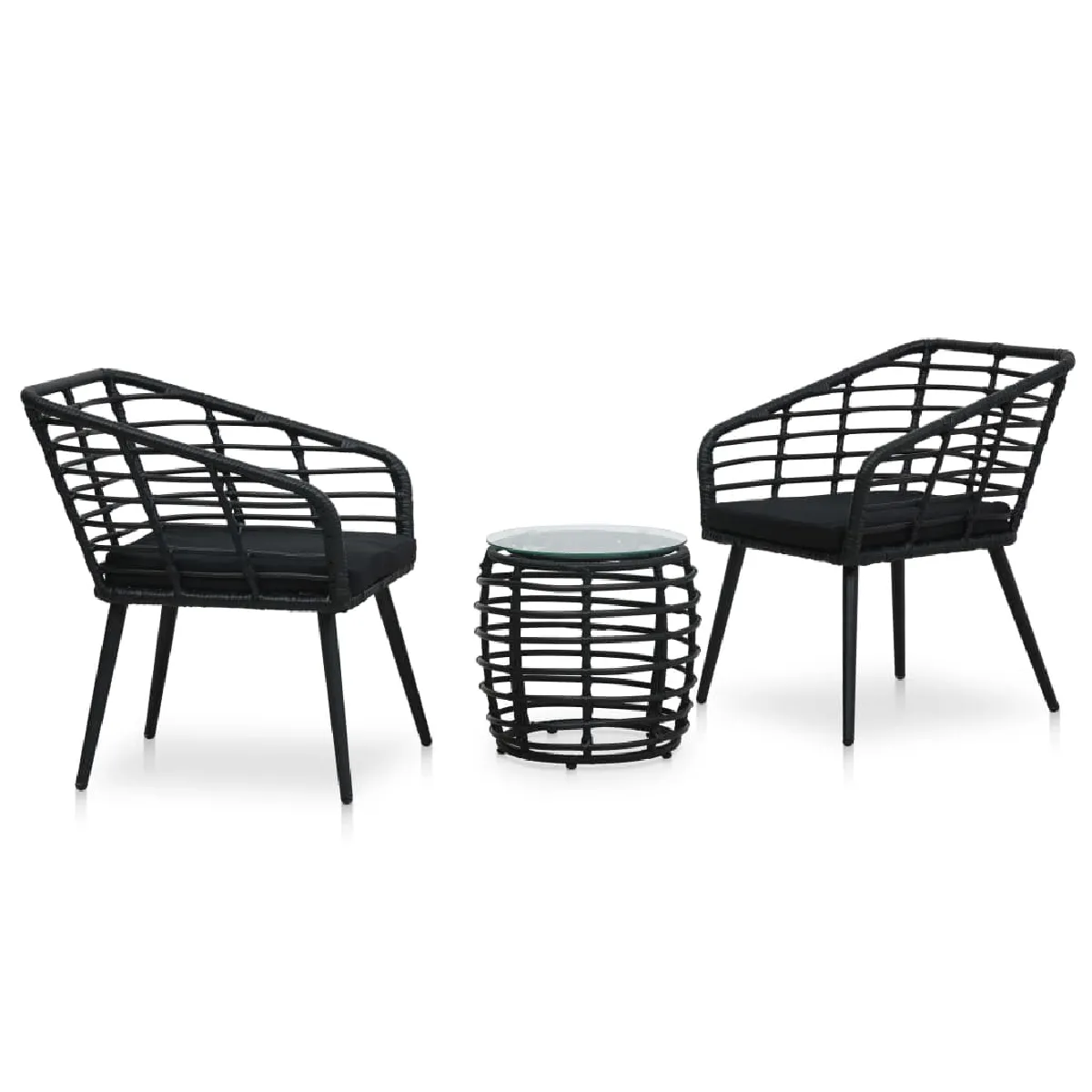 VidaXL Ensemble de bistro 3 pcs Résine tressée - vue 8