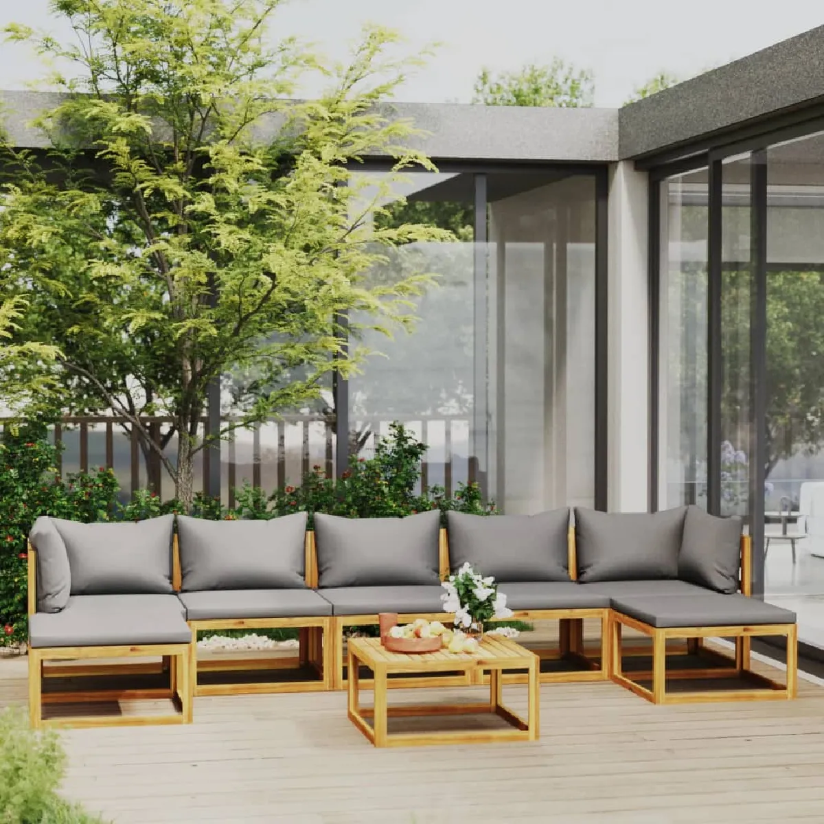 vidaXL Salon de Jardin 8 pcs Bois d'Acacia