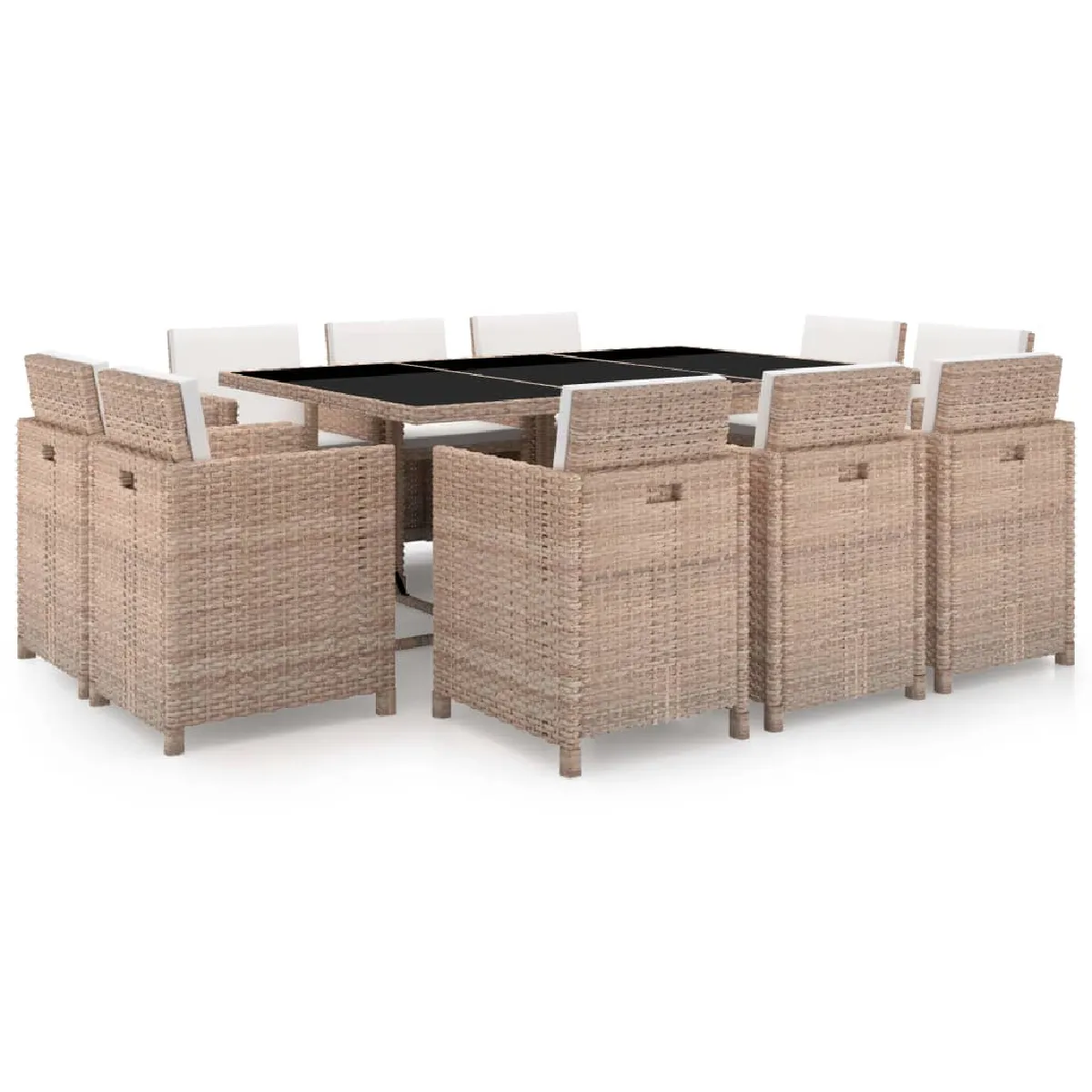 vidaXL Salon de jardin avec coussins 11 pcs Résine tressée - vue 2