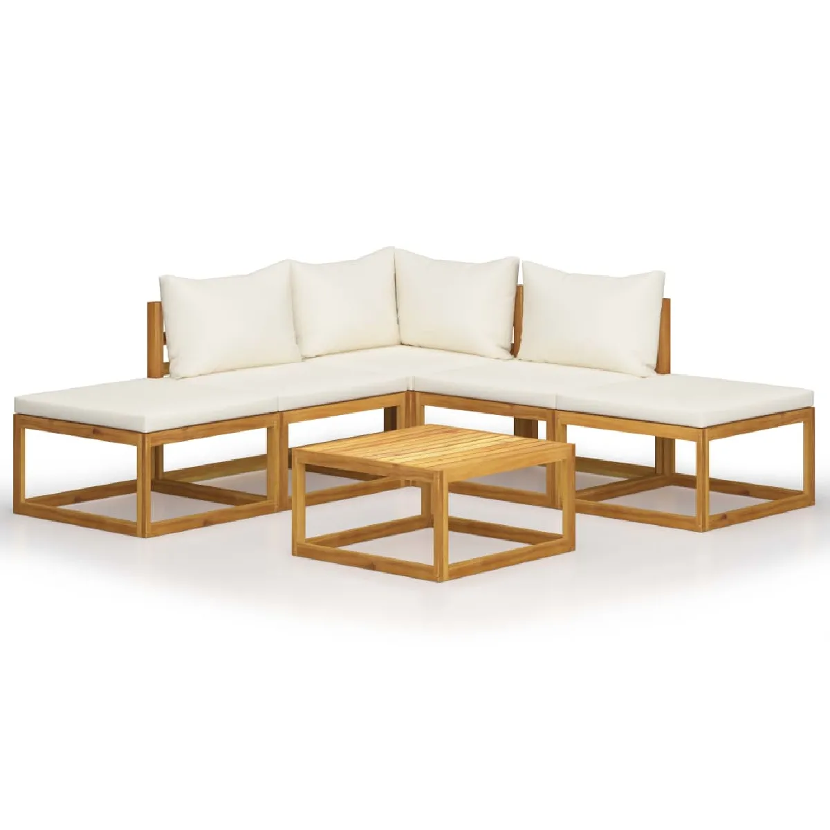 vidaXL Salon de jardin 6 pcs Acacia solide - vue 2