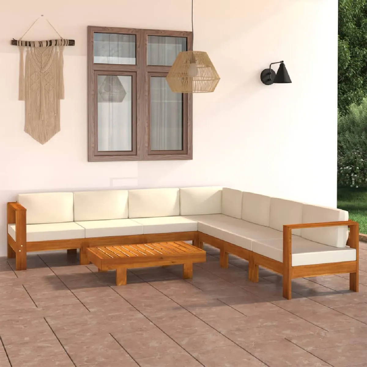 vidaXL Salon de jardin 8 pcs Bois massif d'acacia - vue 9