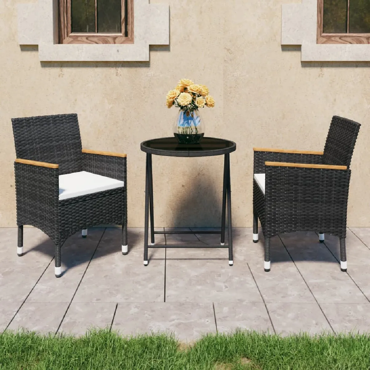 vidaXL Ensemble de bistro de jardin 3 pcs - vue 2