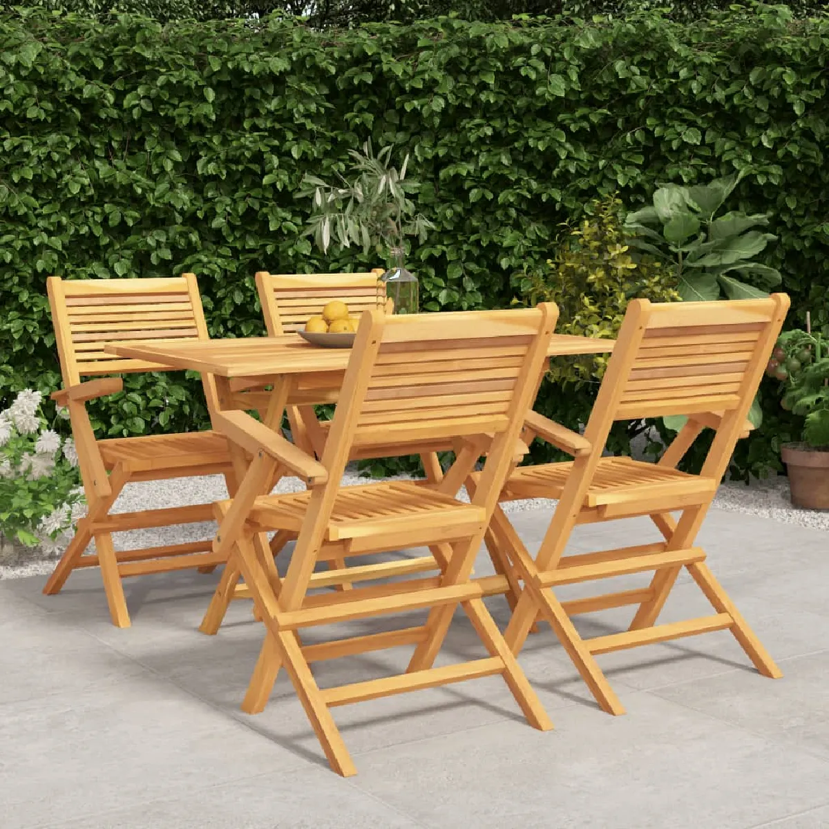 vidaXL Ensemble à manger de jardin 5 pcs - Bois de teck