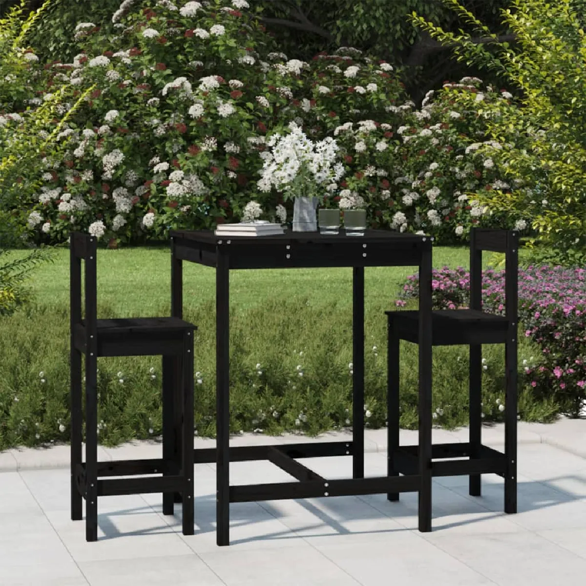 vidaXL Ensemble de bar de jardin 3 pcs bois de pin massif ensemble de bar ensemble de meubles ensemble de bar 3154739 - vue 3