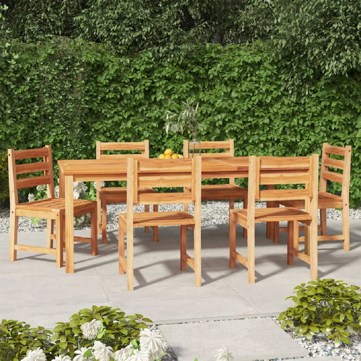 VIDAXL Ensemble à manger de jardin 7 pcs Bois de teck - vue 2