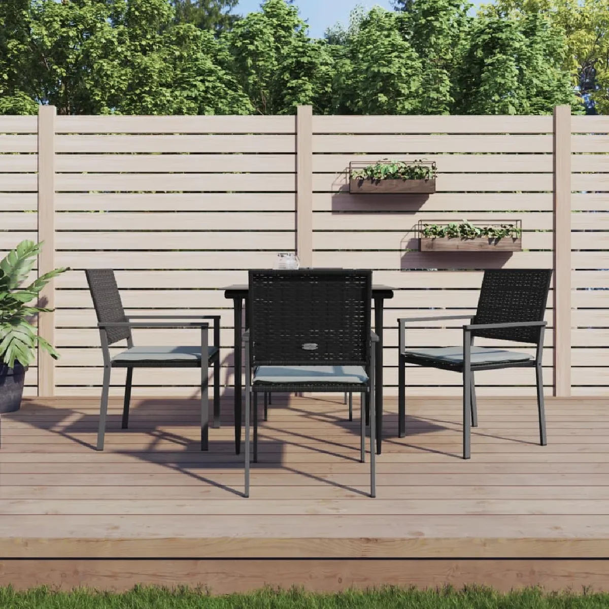 vidaXL Ensemble à manger de jardin 5 pcs Résine tressée - vue 2