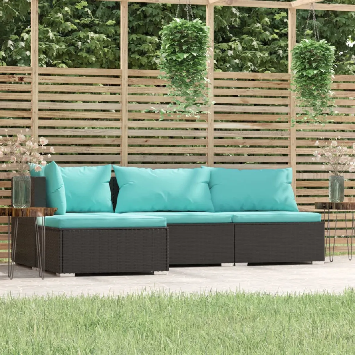 VIDAXL - Salon de jardin - 4 places - Noir - Image 3