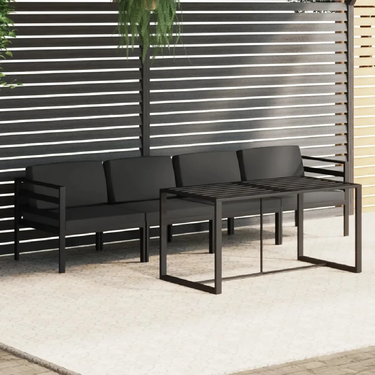 vidaXL Salon de jardin 5 pcs avec coussins - Aluminium
