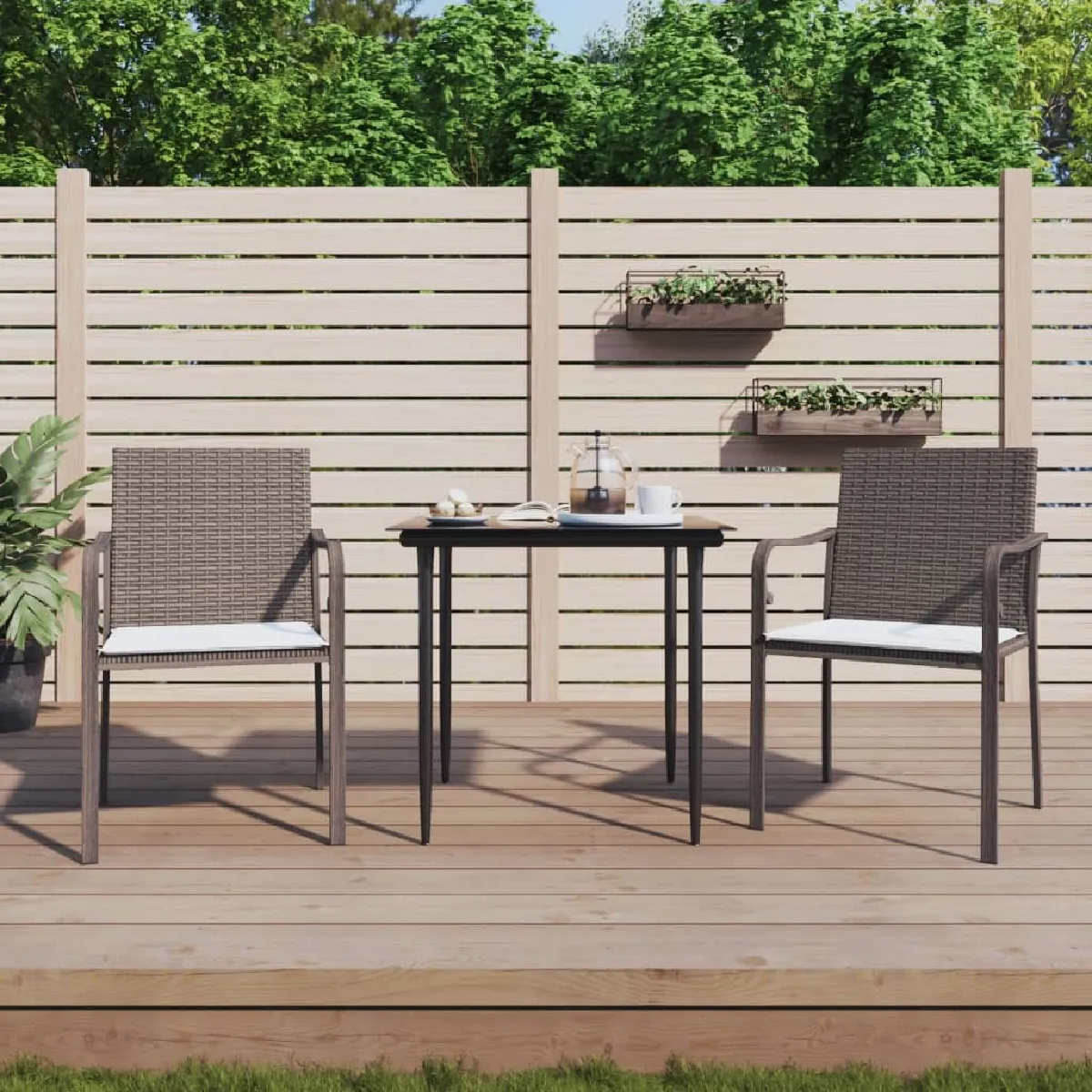 vidaXL Ensemble à manger de jardin 3 pcs avec coussins - vue 4