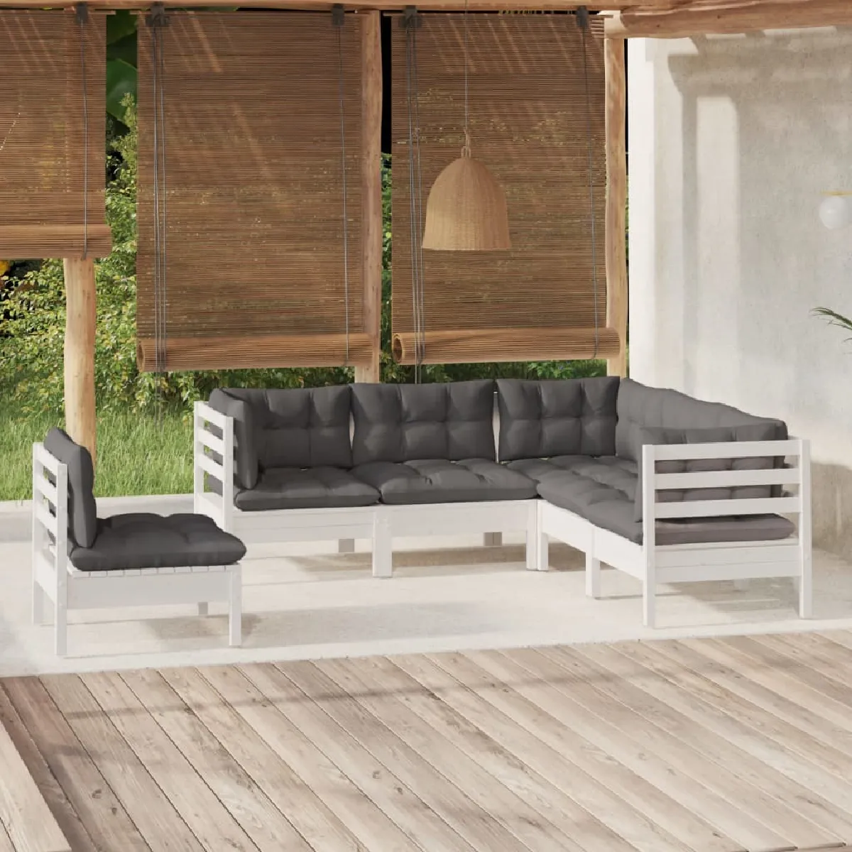 vidaXL Salon de jardin 5 pcs Bois de pin - vue 9