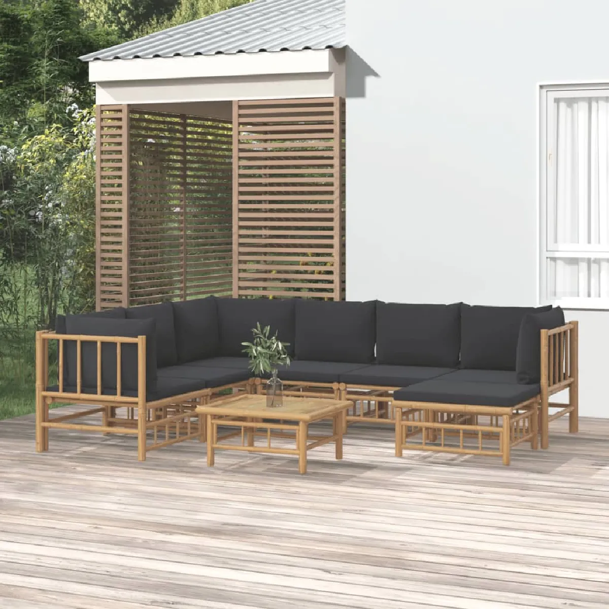 vidaXL Ensemble de jardin 8 pcs avec coussins - vue 3