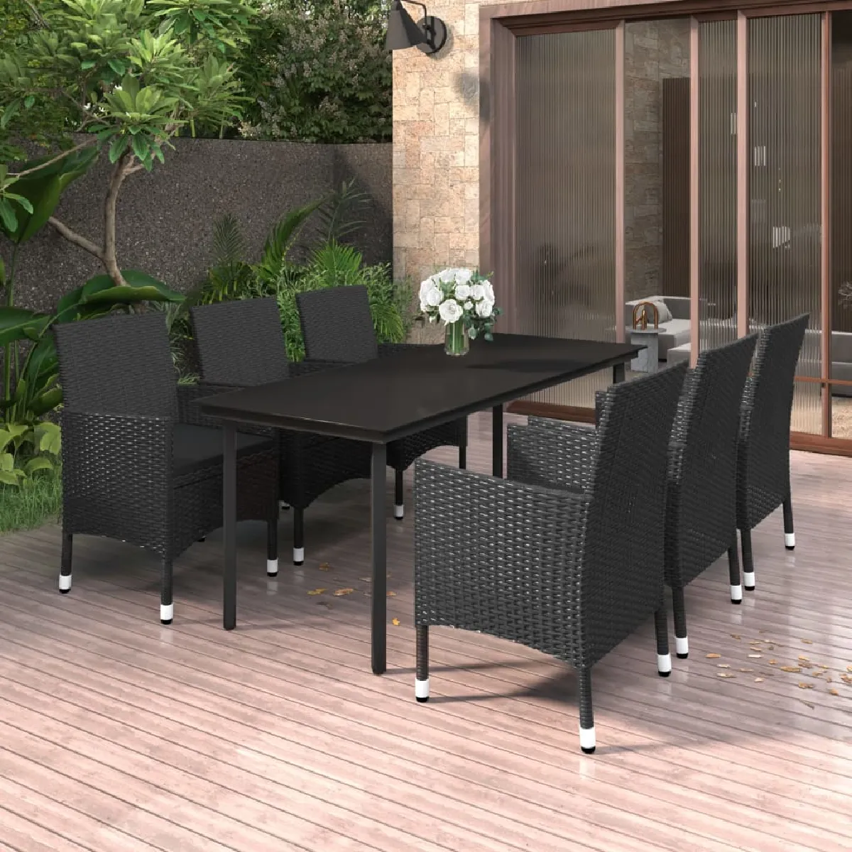 vidaXL Ensemble à manger de jardin Résine tressée - vue 3