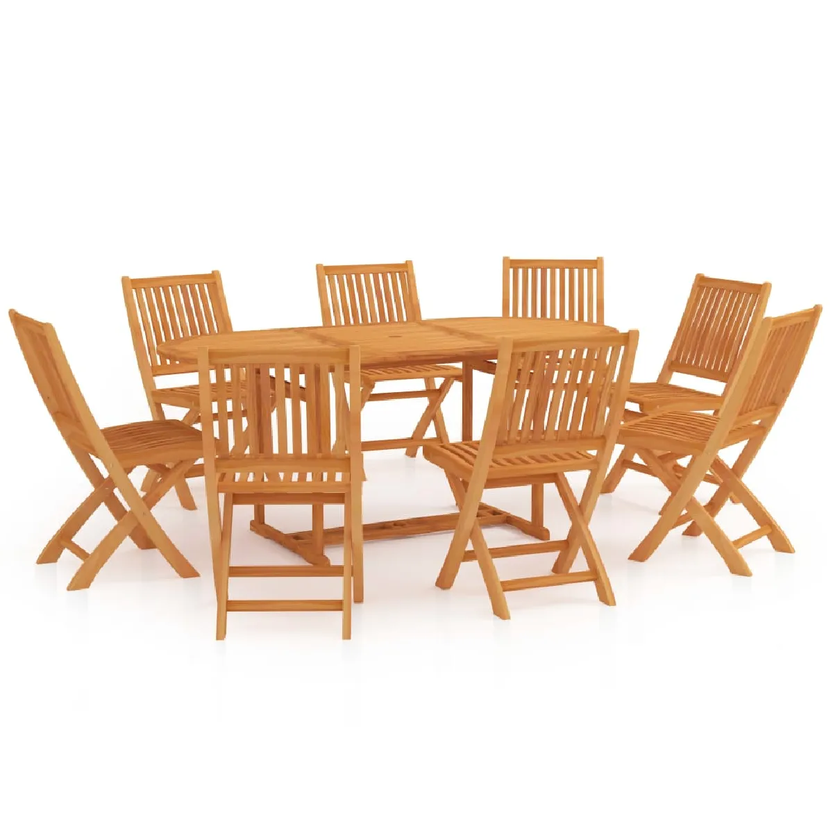 VIDAXL Ensemble à manger de jardin 5 pcs Bois de teck - vue 2