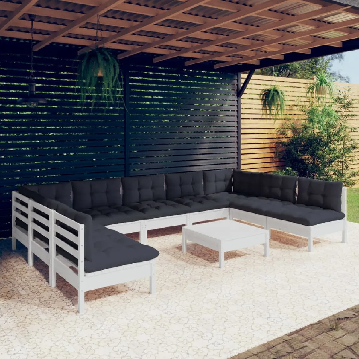 VIDAXL - Salon de jardin modulable - Gris - 10 personnes - Image 3