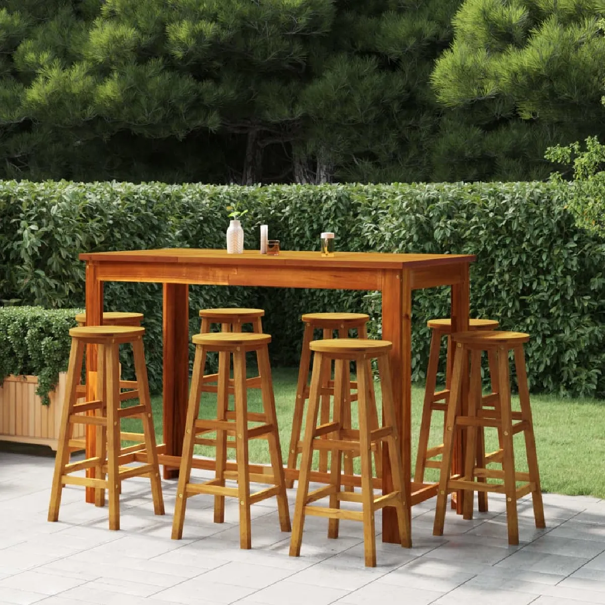 vidaXL Ensemble de bar de jardin 9 pcs poly rotin - vue 7