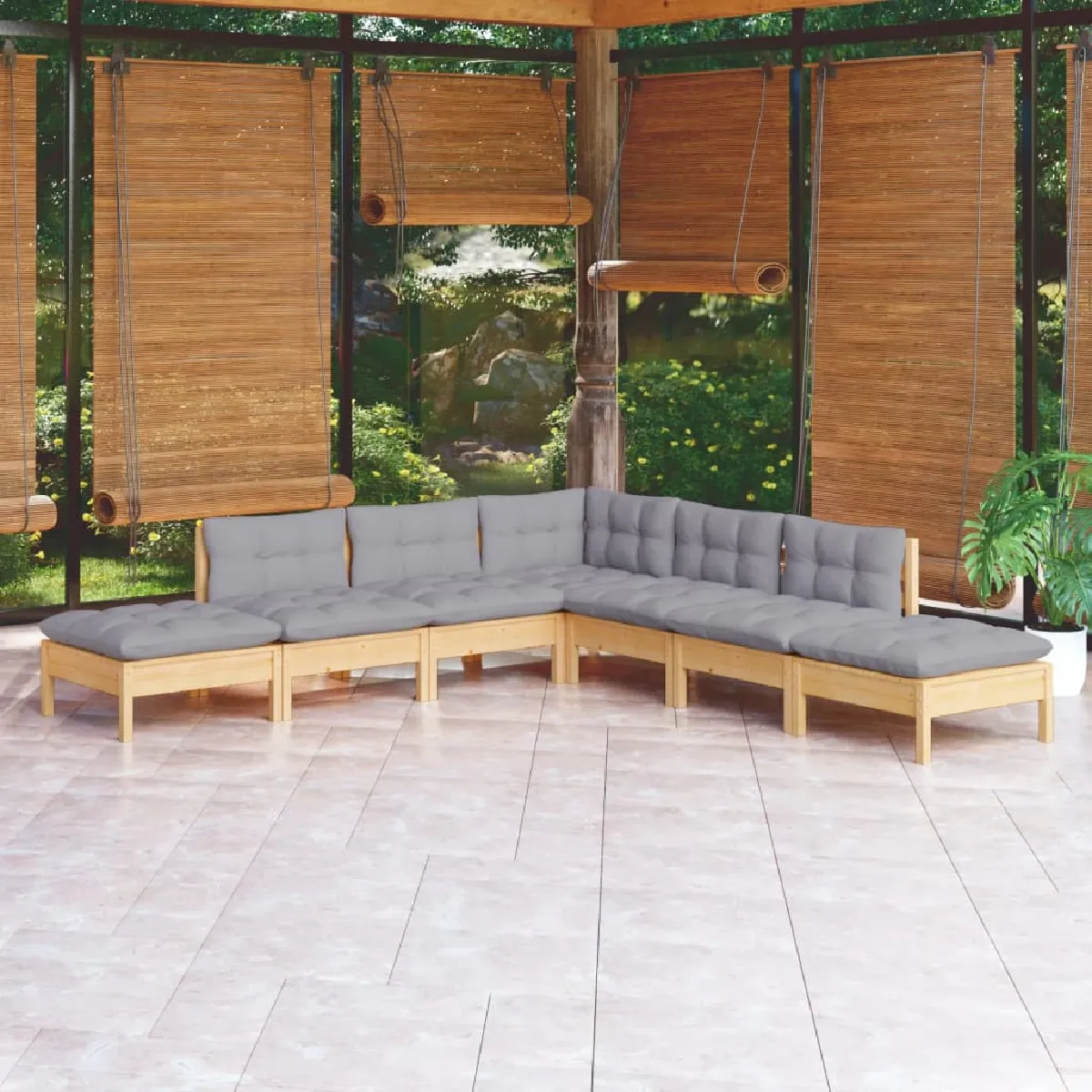 vidaXL Salon de jardin 7 pièces - vue 7