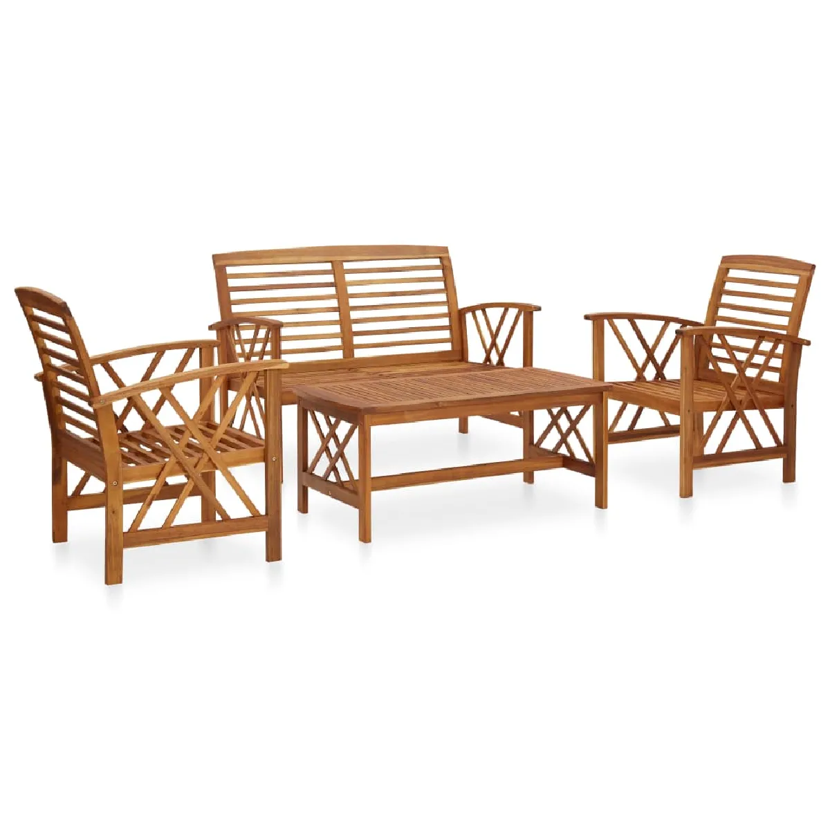 vidaXL Salon de jardin 4 pcs - Bois d'acacia