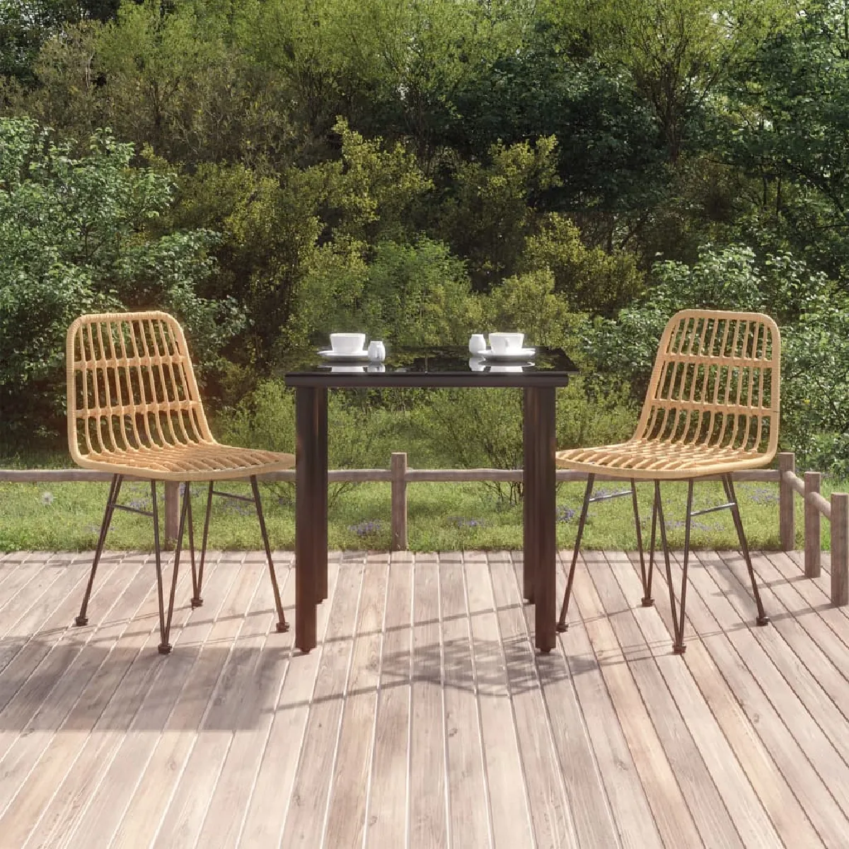 Vidaxl Ensemble À Manger De Jardin 3 Pcs - Résine Tressée