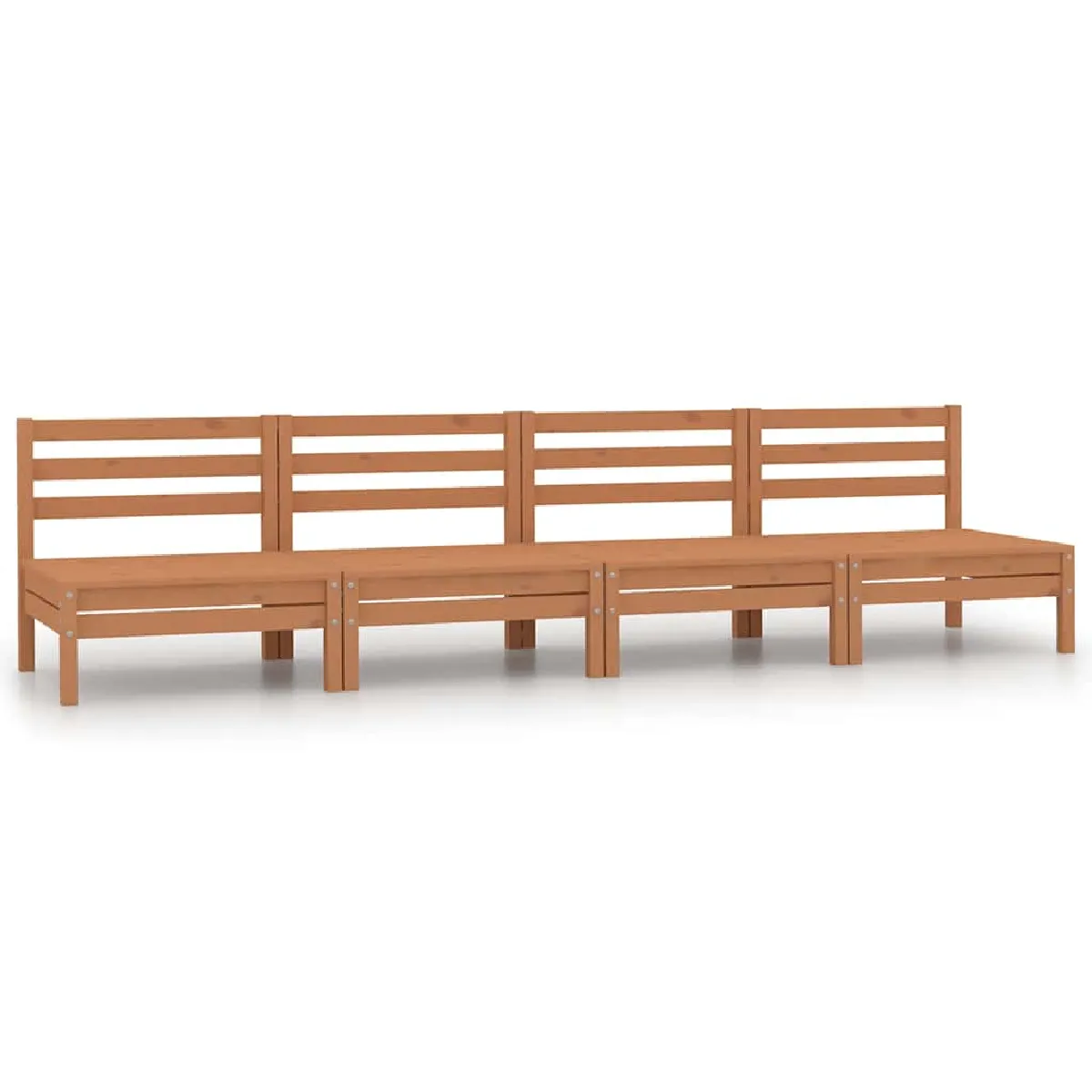 Vidaxl Marron Canapés Centraux De Jardin 4 Pcs - Bois De Pin Miel
