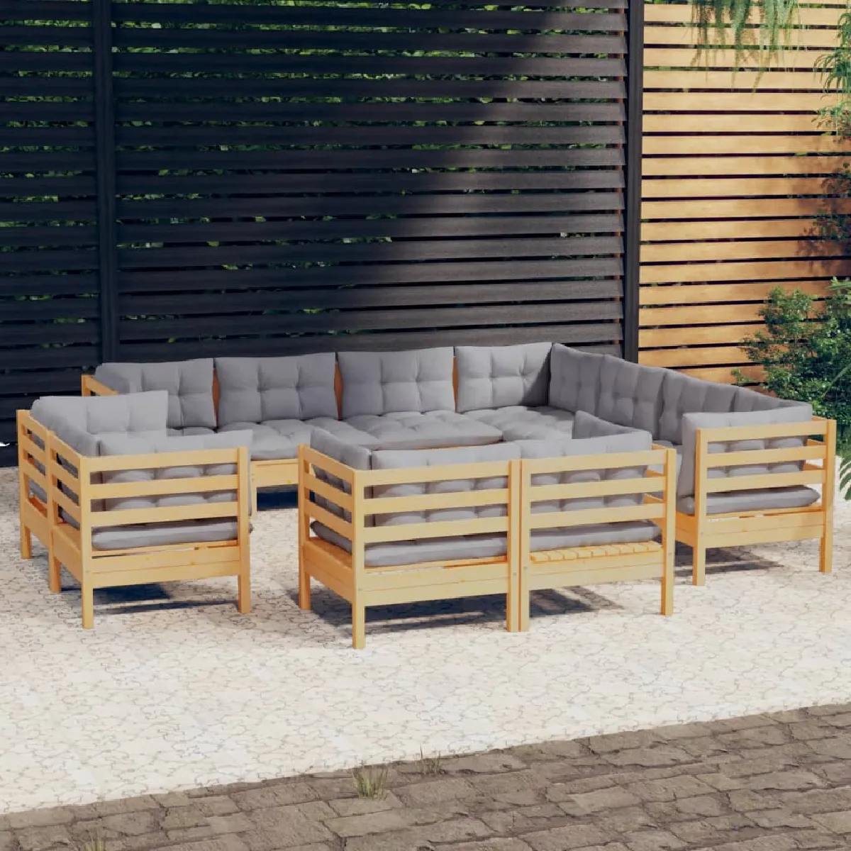 Salon de jardin 11 pcs avec coussins - vue 2