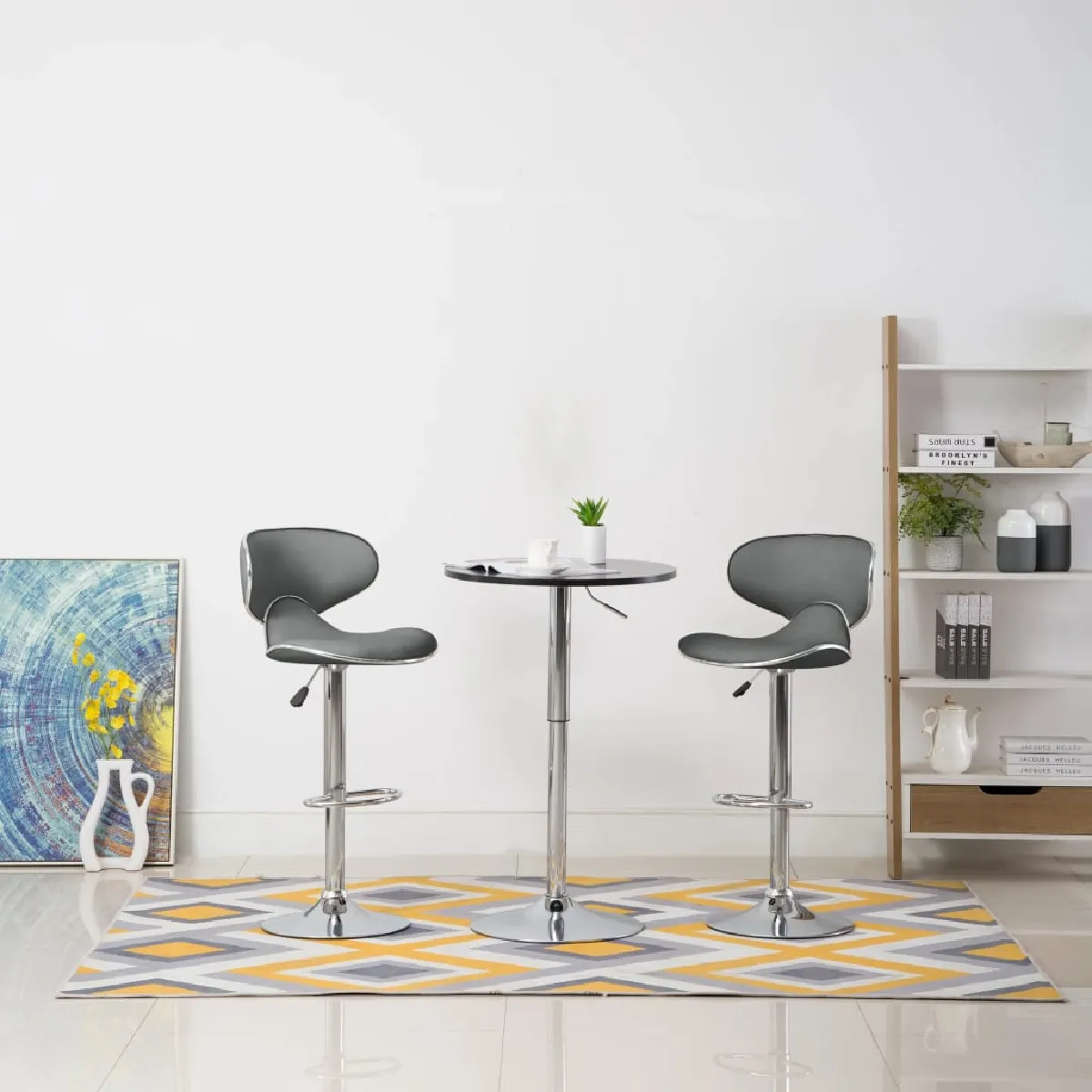 vidaXL Tabourets de Bar Similicuir Lot de 2 - vue 3