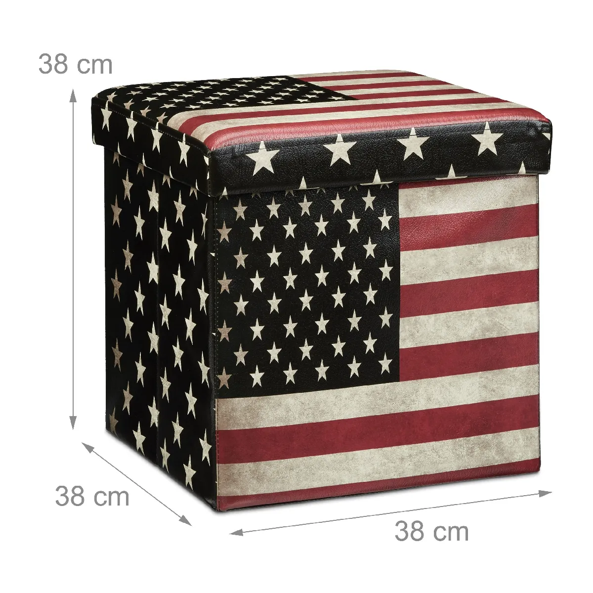 Helloshop26 Tabouret coffre pliant - Multicolore
