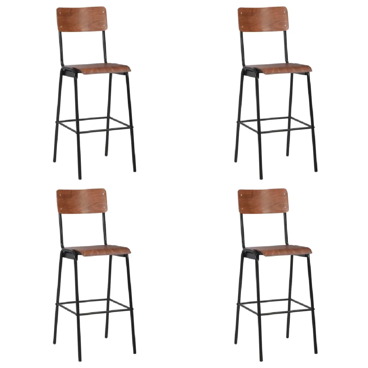 vidaXL Chaises de bar lot de 6 Contreplaqué - vue 2