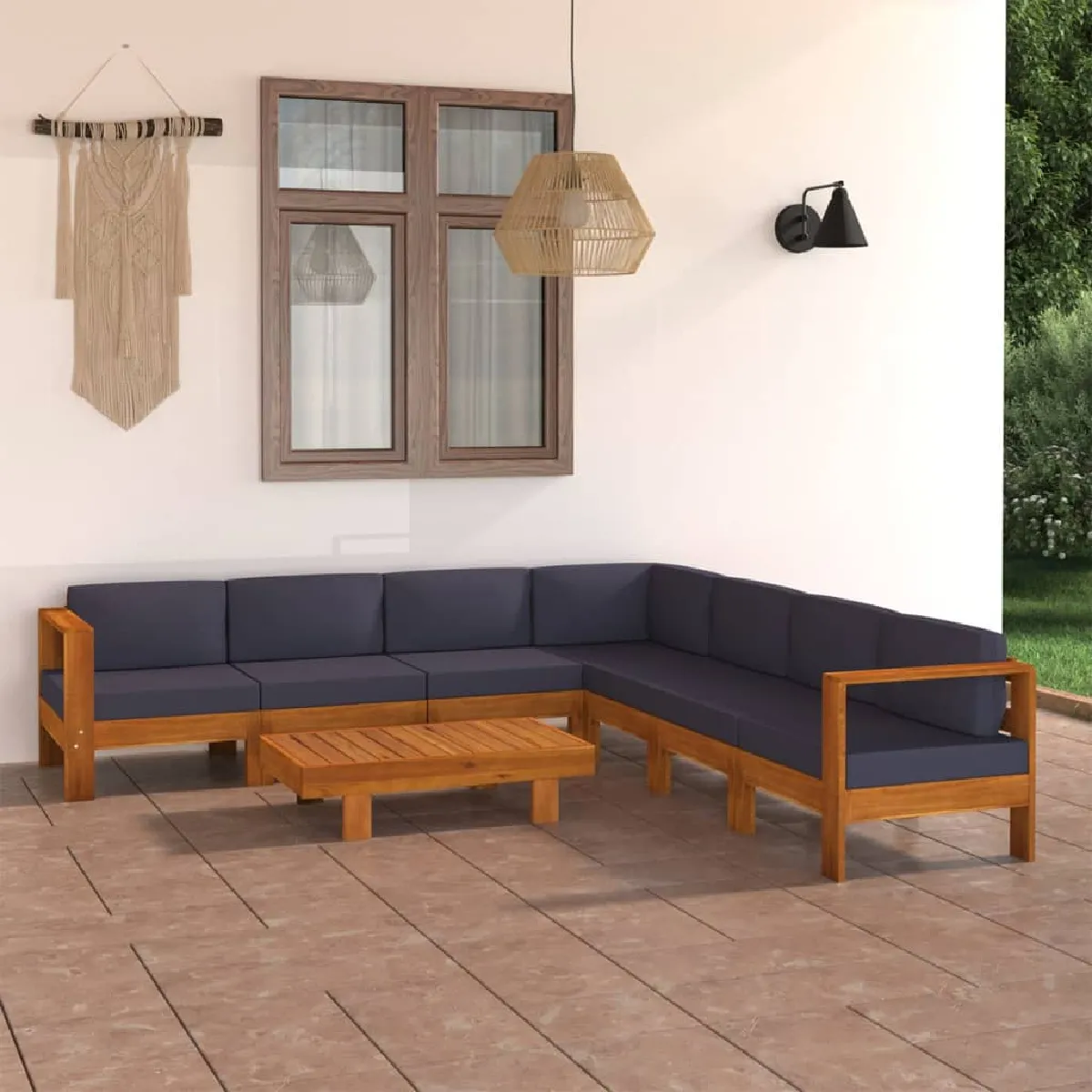 vidaXL Salon de jardin 8 pcs Bois massif d'acacia - vue 4