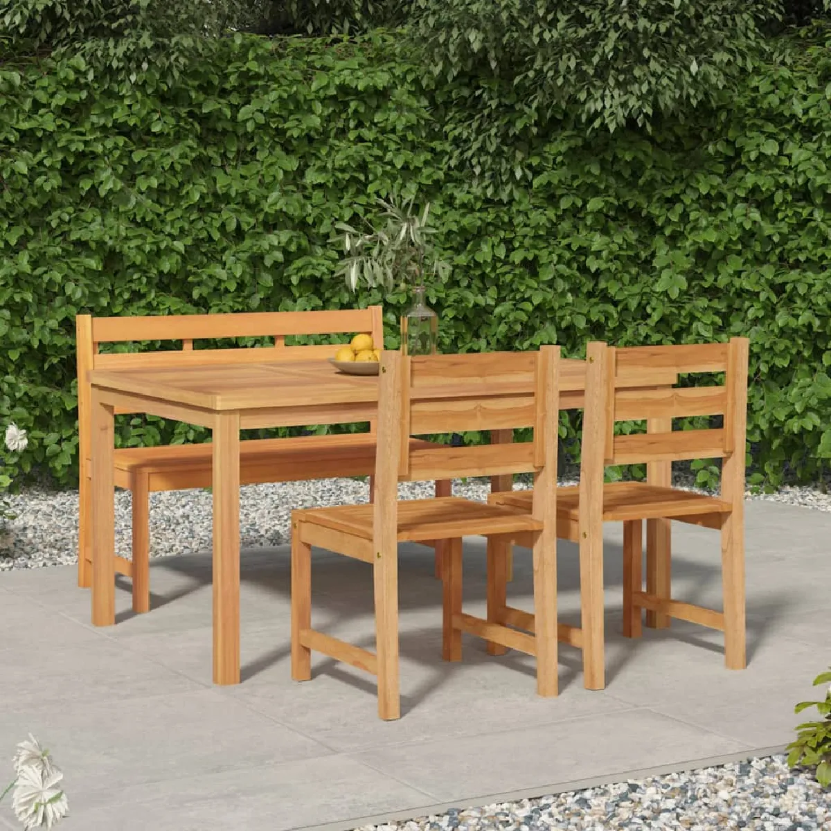vidaXL Ensemble à Manger de Jardin en Teck Massif