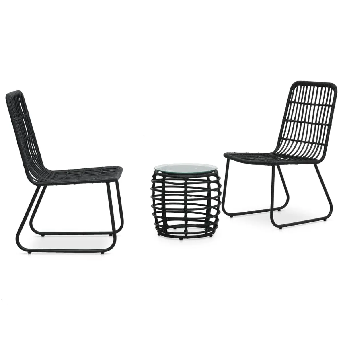 VIDAXL Ensemble de bistro 3 pcs - Noir