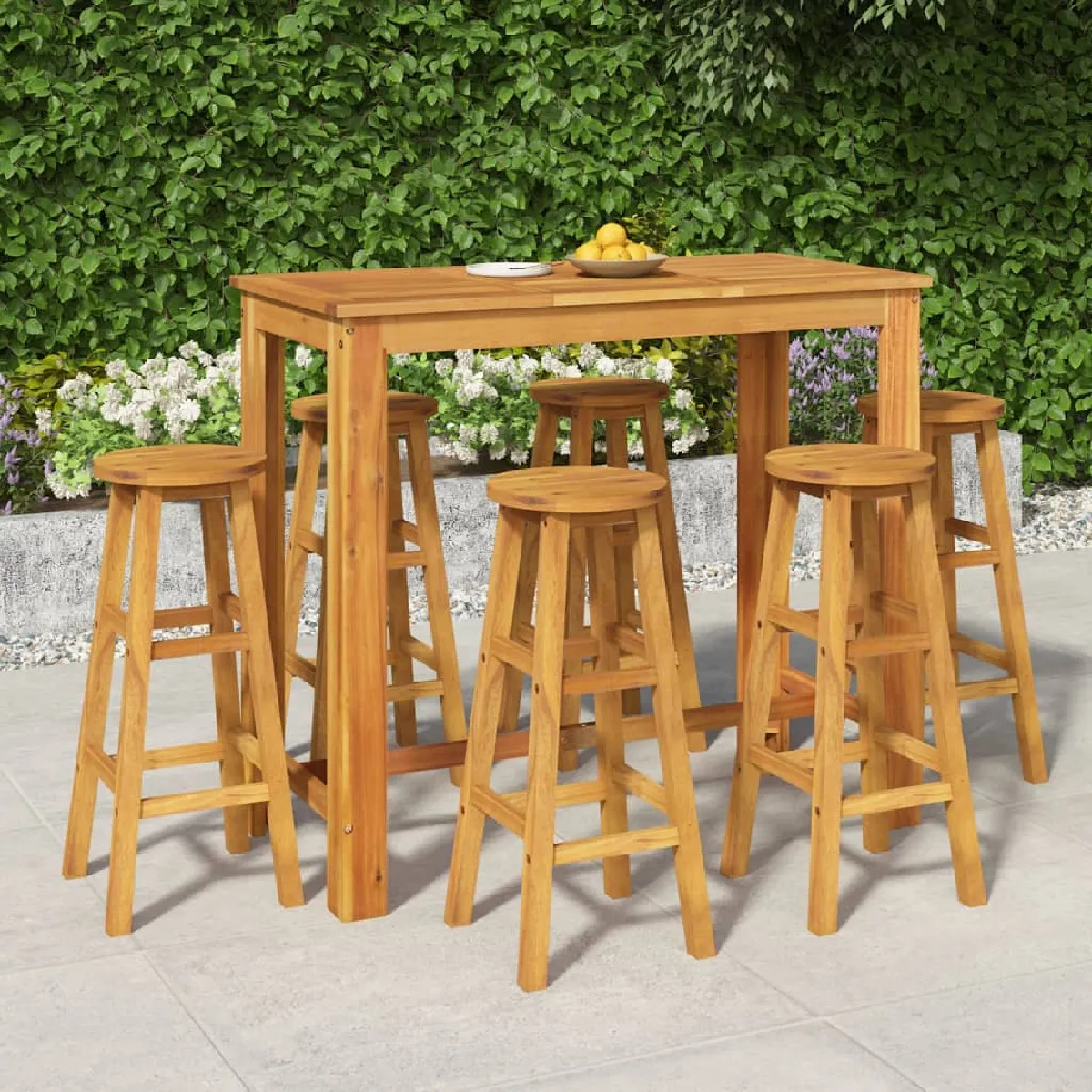 vidaXL Ensemble de bar de jardin 7 pcs Acacia
