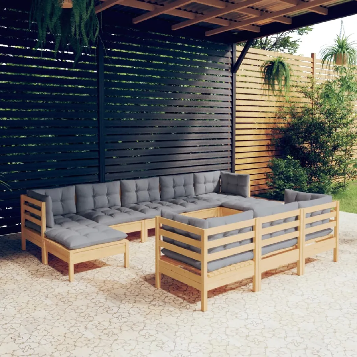 Vidaxl vidaXL Salon de jardin 10 pièces avec coussins - vue 9