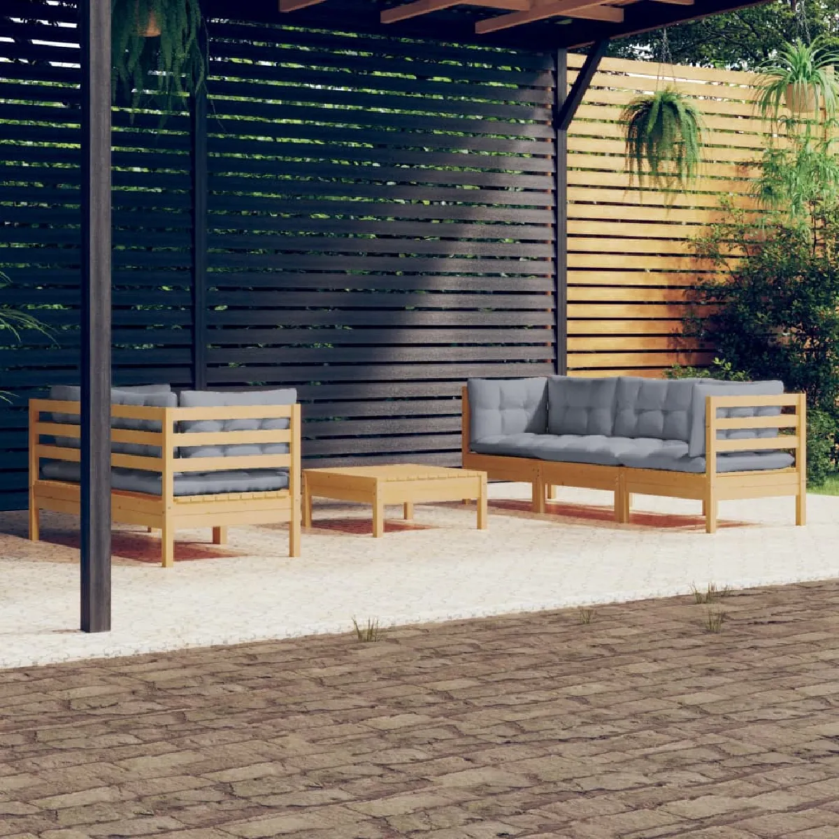 vidaXL Salon de jardin 5 pcs avec coussins Aluminium