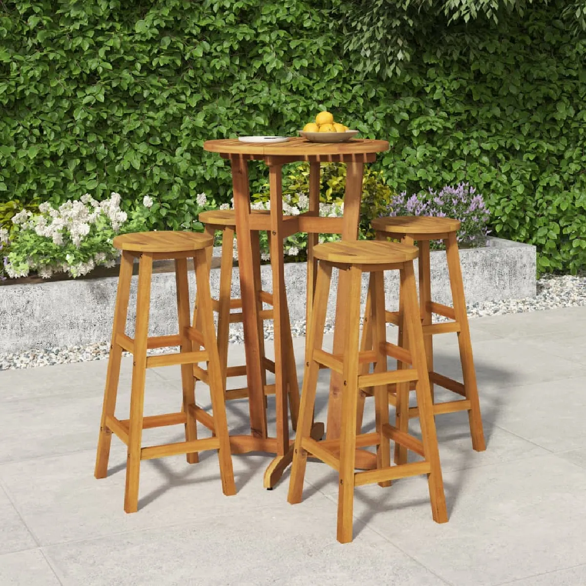 vidaXL Ensemble de bar de jardin 5 pcs Acacia - vue 3