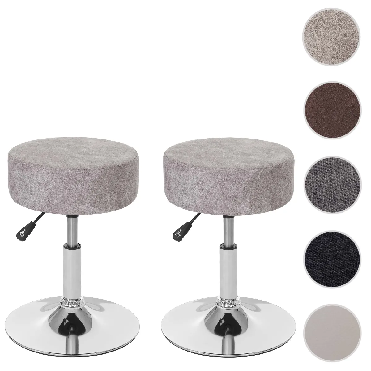 Mendler Lot de 2 tabourets pivotants