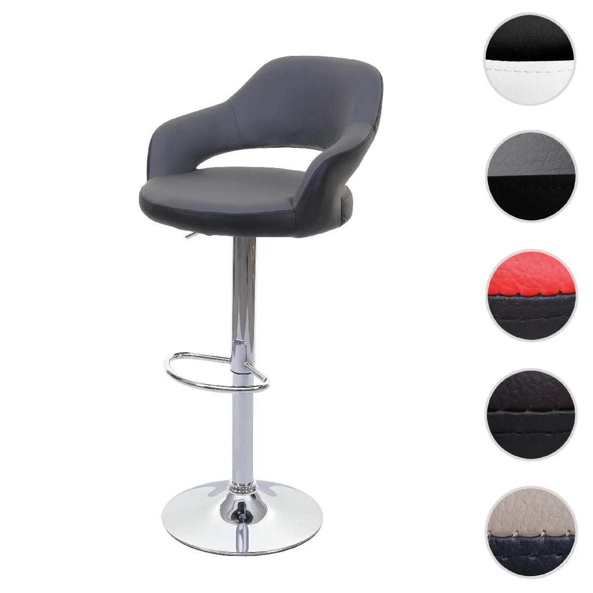 Mendler Tabouret de bar pivotant - Gris Mendler Tabouret de bar pivotant - Gris