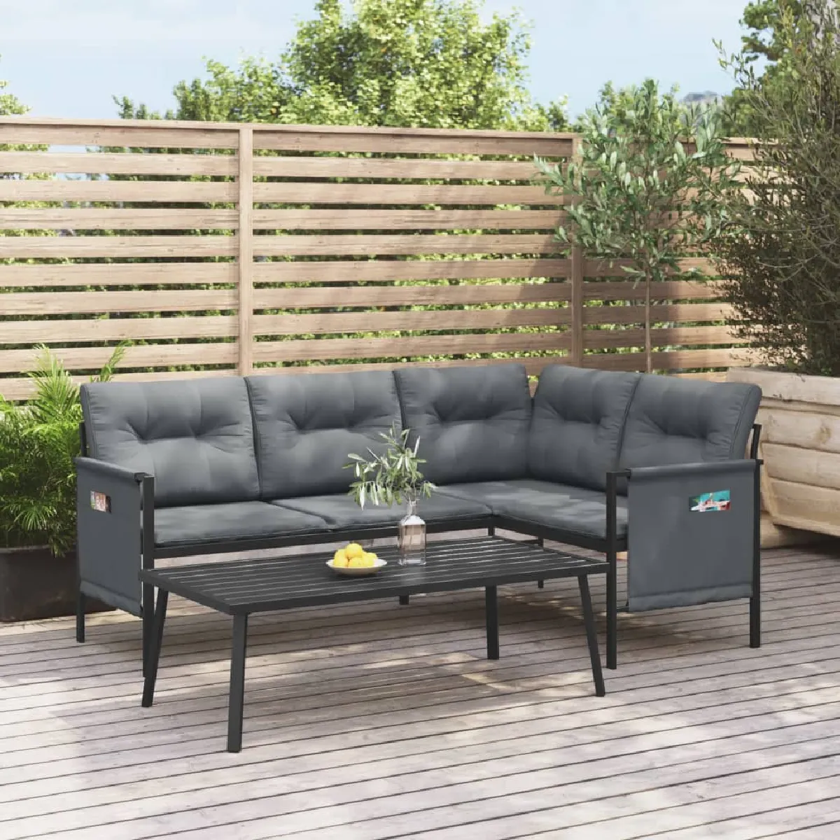 vidaXL Salon de jardin 2 pcs Acier