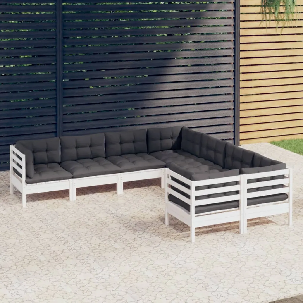 Vidaxl Salon De Jardin Modulable Bois 8 Pieces - Image 3