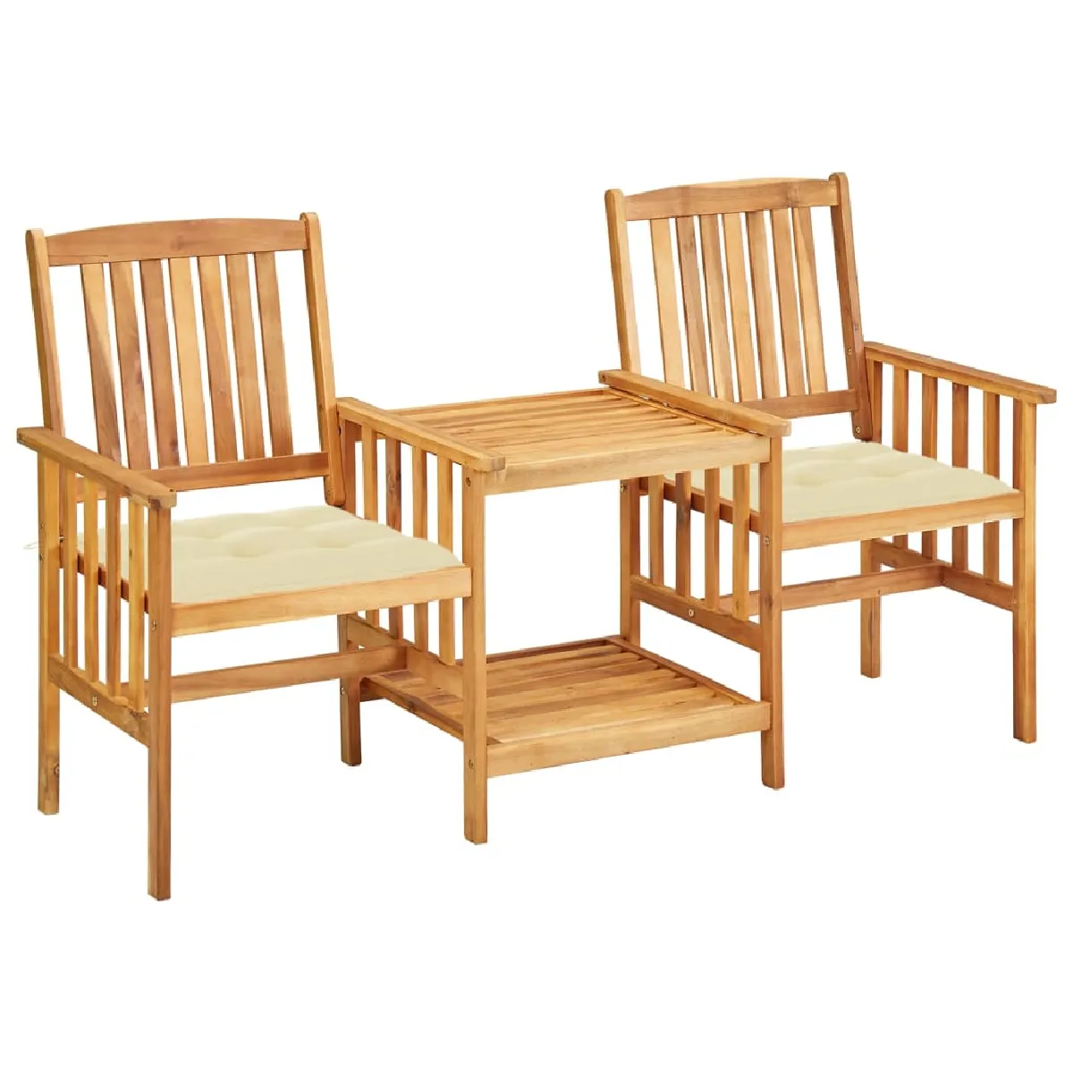 vidaXL Chaises de jardin avec table à thé Acacia - vue 2