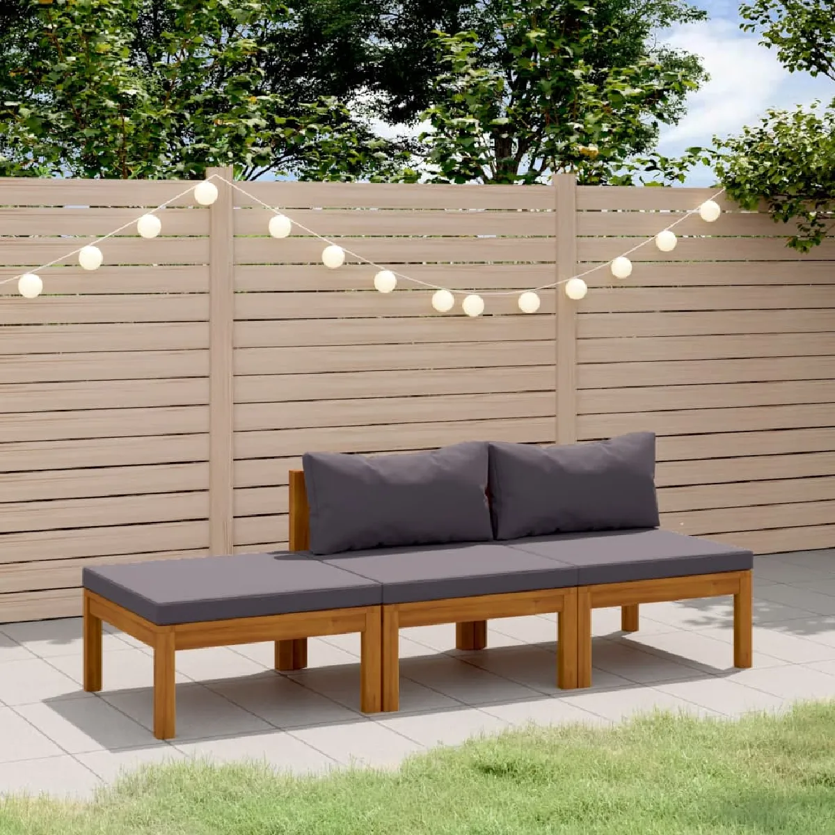 vidaXL Salon de jardin 3 pcs Bois d'acacia massif - vue 10