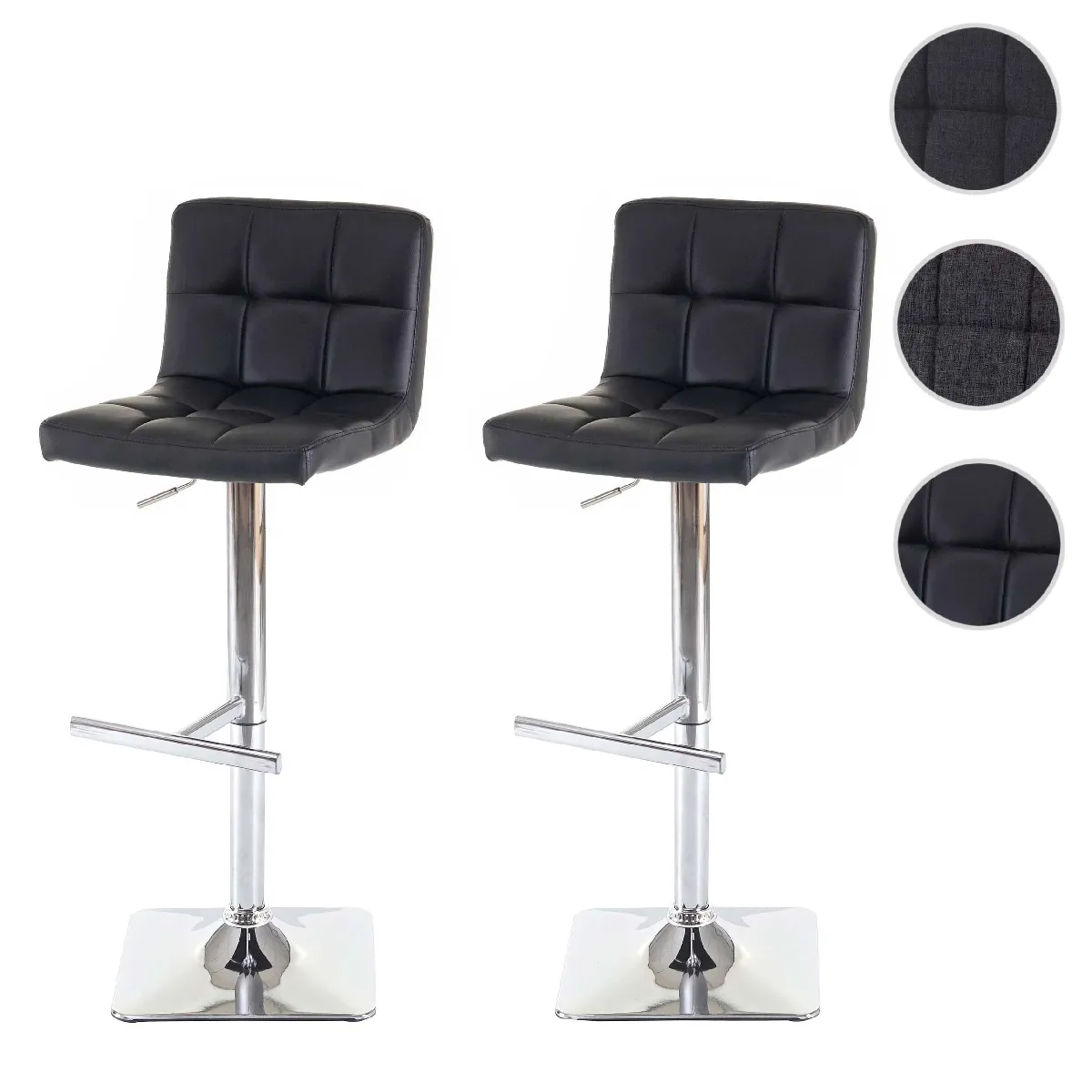 Mendler Noir Lot De 2 Tabourets De Bar