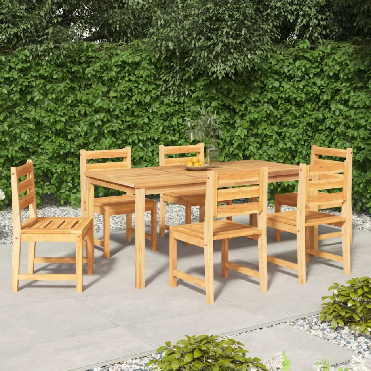 VIDAXL Ensemble à manger de jardin 7 pcs Bois de teck