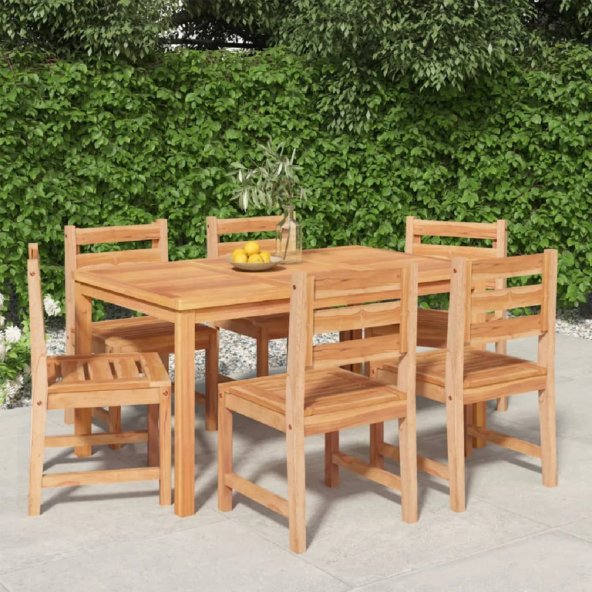 vidaXL Ensemble à manger de jardin 7 pcs Bois de teck solide - vue 6